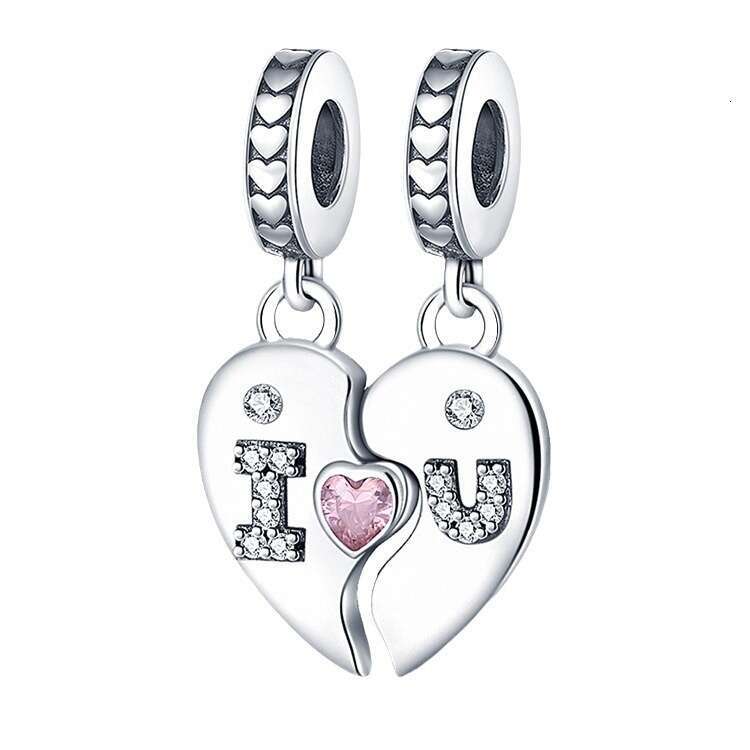 New 925 Sterling Silver Charm Heart shaped love pendant Fit Charms Silver 925 Original Bracelet DIY Jewelry Making For women Gifts