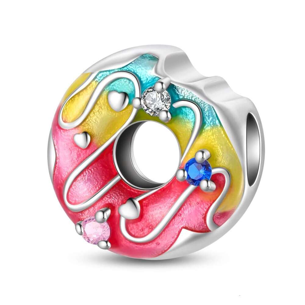 New 925 Sterling Silver Charm Romantic Rose Rainbow Pendant Fit Charms Silver 925 Original Bracelet DIY Jewelry Making For women Gifts