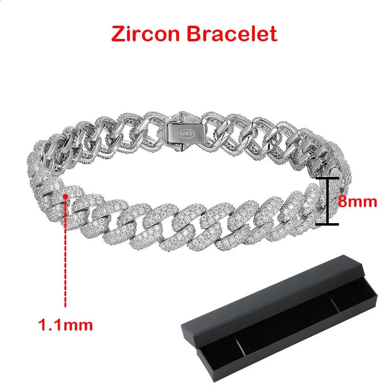 Smyoue 18k goldplated Cuban bracelet mens high carbon diamond 925 sterling silver jewelry hiphop link chain 240912