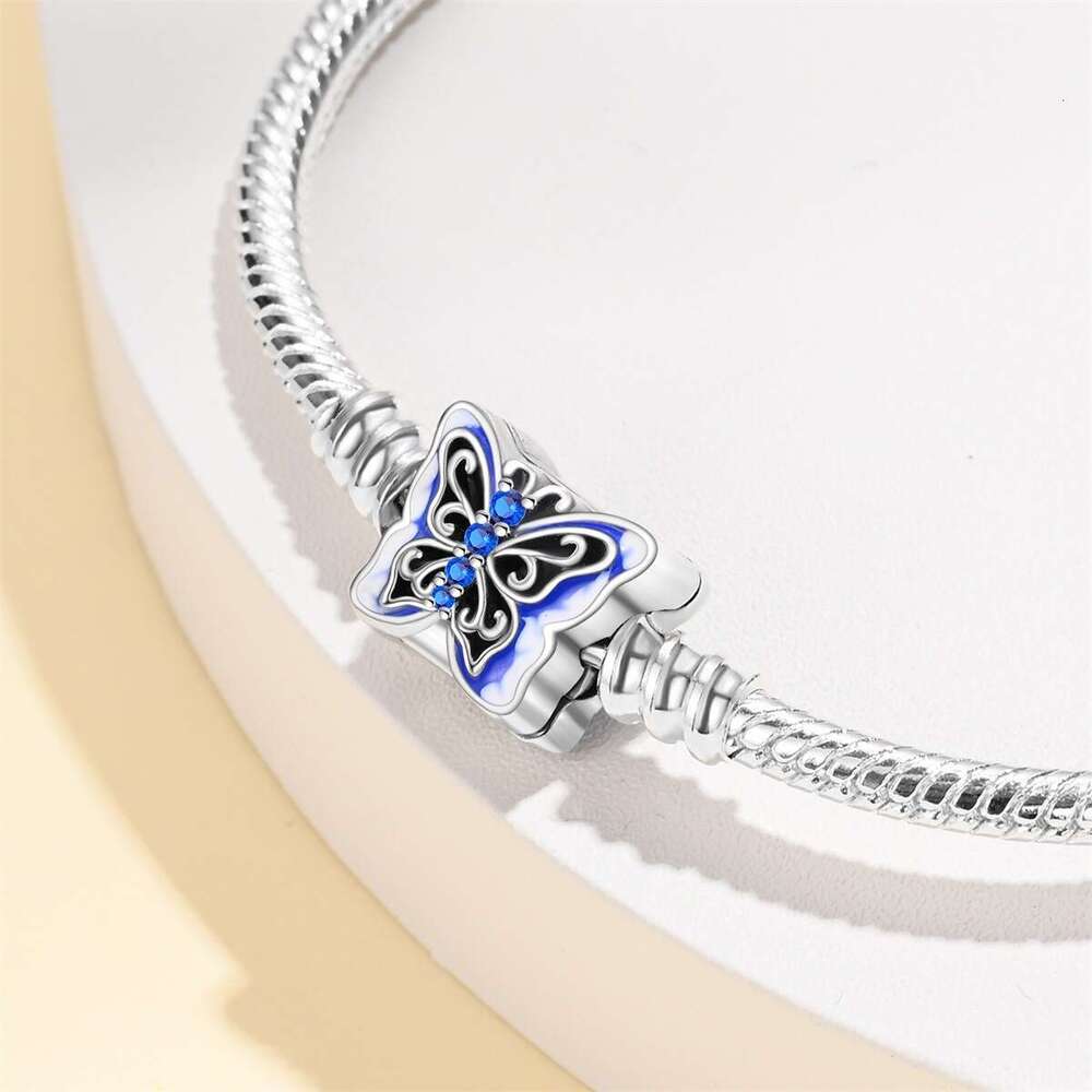 New 925 Sterling Silver Blue Octagonal Star Tree of Life Bracelet Fit Charms Silver 925 Original Bracelet DIY Jewelry Making For women Gifts