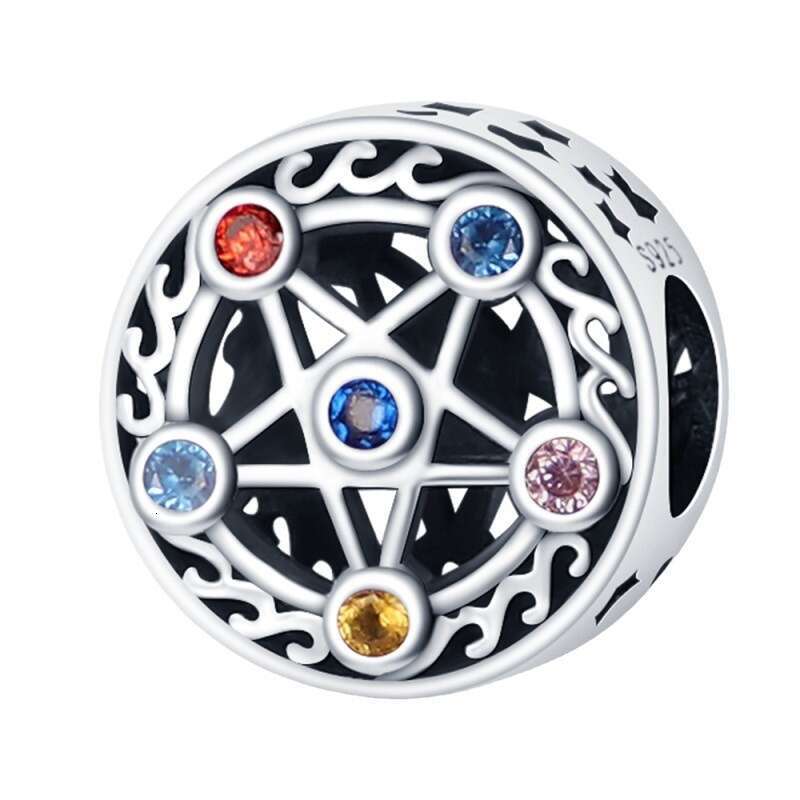 New 925 Sterling Silver Charm Six stars gather together to form a string of beads Fit Charms Silver 925 Original Bracelet DIY Jewelry Making For women