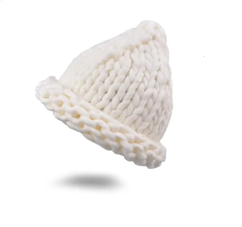 Simple Girl Casual Cotton Acrylic Rush Womens Winter Wool Hat Womens Beanies Handmade Coat Knitted Hat 240914