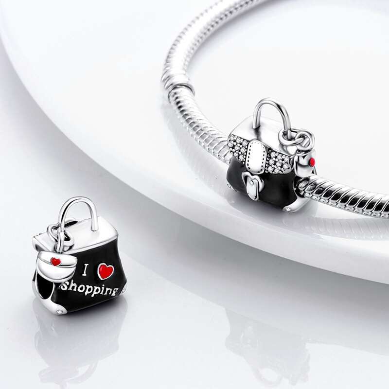 925 Sterling silver High Heels Lipstick Perfume Charms Pendants Fit Original Bracelet Necklace DIY Beads For Women Jewelry