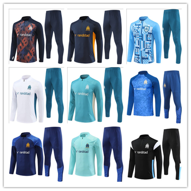 2024 PAYET GUENDOUZI MarseillA football chandal tracksuits training survetement foot kit 24 25 Marseillees soccer training suit Football soccer Men Kids kit
