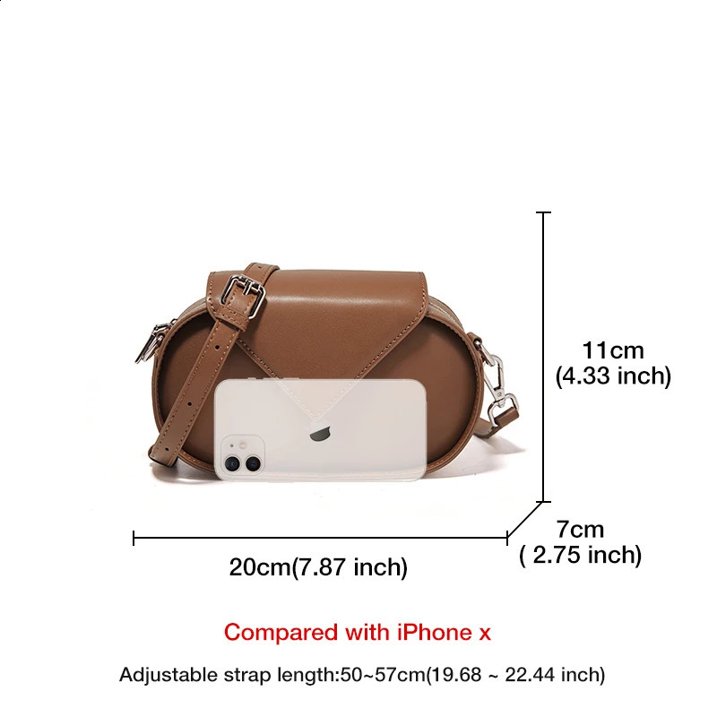 FOXER Round Shoulder Bag Womens Buckle Split Leather Messenger Bag Womens Fashion Zipper Adjustable Cross Bag Womens Gift 240912