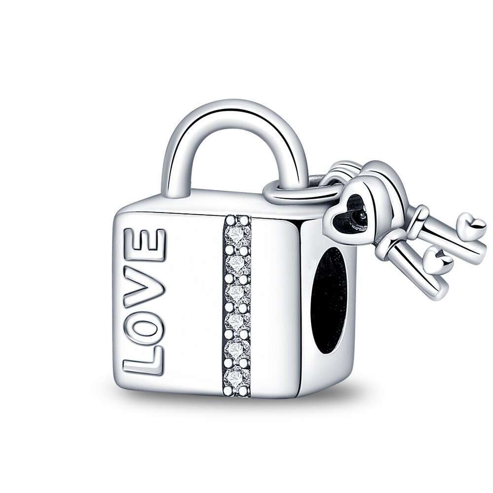 New 925 Sterling Silver Charm Palm heart-shaped pendant heart lock beads Fit Charms Silver 925 Original Bracelet DIY Jewelry Making For women Gifts