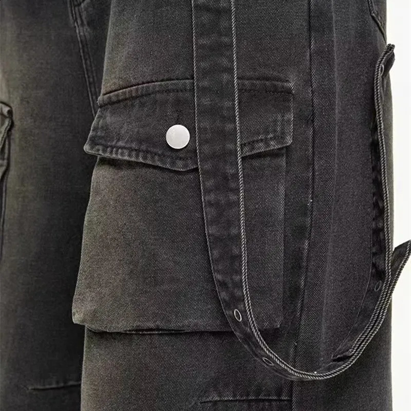 Y2K Streetwear Multiple Pockets Baggy Cargo Jeans Pants For Men Clothing Vintage Loose Women Denim Trousers Pantalon Homme 250526