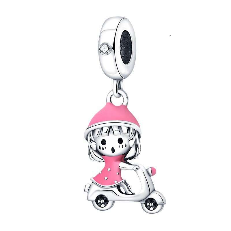 New 925 Sterling Silver Charm Motorcycle and Girl Pendant Accessories Fit Charms Silver 925 Original Bracelet DIY Jewelry Making For women Gifts