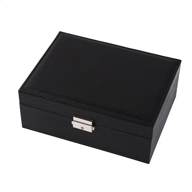 double layer PU Leather Portable Travel Jewelry Box Storage Organizer Packaging Case Earring Ring Necklace Jewellery Organizer 240910