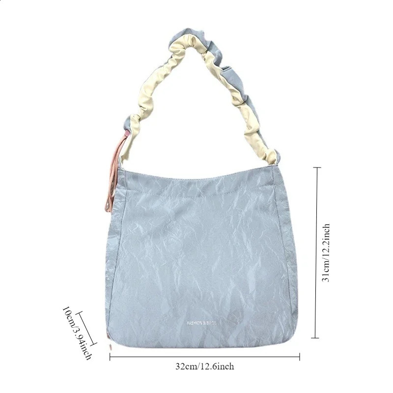 Preppy Style Sweet Student Nylon Shoulder Bag with Adjustable Cross Body for Womens Elegant Daily Contrast Color Underwear 240913