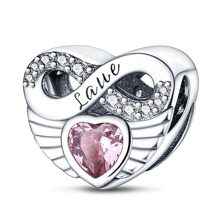 New 925 Sterling Silver Charm Love Heart shaped wing pendant Fit Charms Silver 925 Original Bracelet DIY Jewelry Making For women Gifts