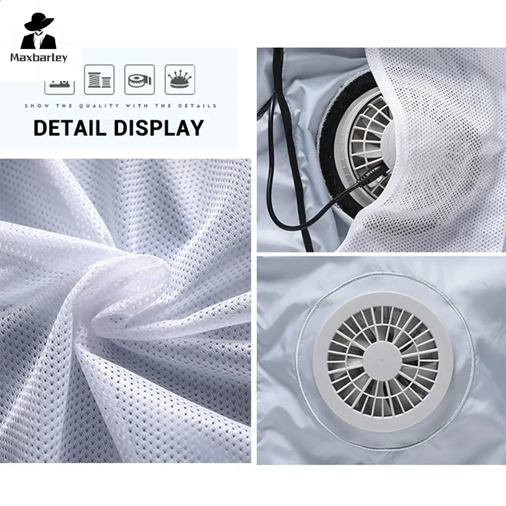 Mens Ice Vest Fan Air Conditioner Clothes Cool Vest Sport USB Rechargeable Cooling Vest Workers Summer Camping Fishing Overalls 240912