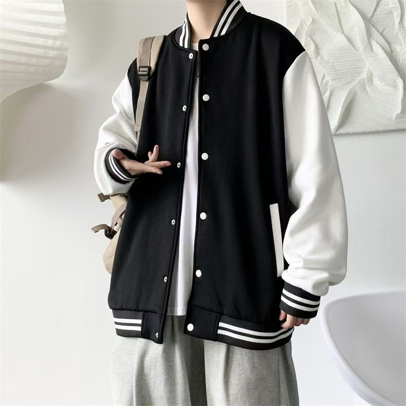 American retro baseball uniform jacket for men and women in spring and autumn 2024 new students loose Joker casual jacket top.