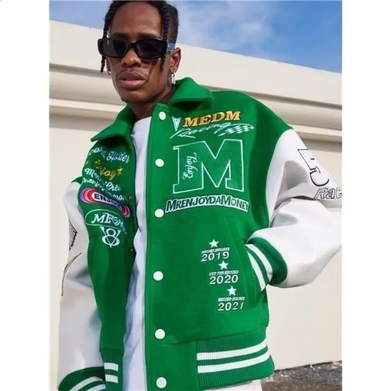 Y2K Street Fashion Casual Towel Embroidered American Baseball Uniform Loose Jacket Men And Women Hip Hop Joker Couple 240911