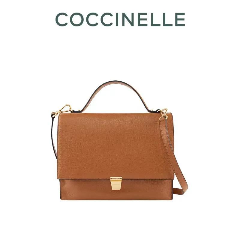 COCCINELLE Designer Brand Handbags Women's Fashion Tote Large Capacity Soft PU Leather Shoulder Crossbody Bag
