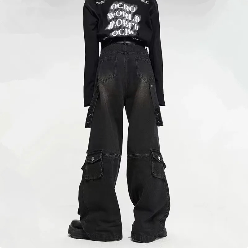 Y2K Streetwear Multiple Pockets Baggy Cargo Jeans Pants For Men Clothing Vintage Loose Women Denim Trousers Pantalon Homme 250526