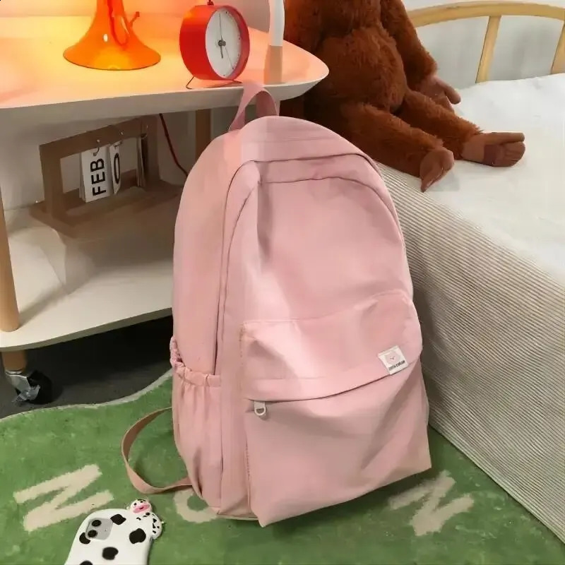 Backpack Soft Sister Solid Color Large Capacity Student Schoolbag School Season College Ins y240914