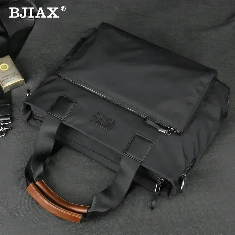 BJIAX New Men Horizontal Business Casual Handbag Nylon Oxford Cloth Canvas Crossbody Bag Briefcase