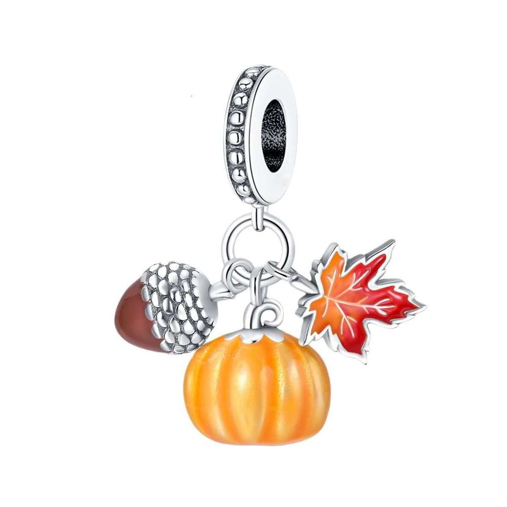New 925 Sterling Silver Charm Autumn Charm - Pinecone Maple Leaf Pendant Fit Charms Silver 925 Original Bracelet DIY Jewelry Making For women Gifts