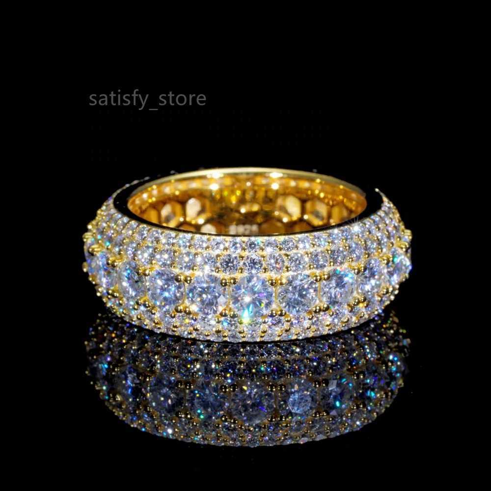 Sterling Silver 925 Fine Jewelry Ring Custom VVS Moissanite Iced Out Hip Hop Diamond Rings