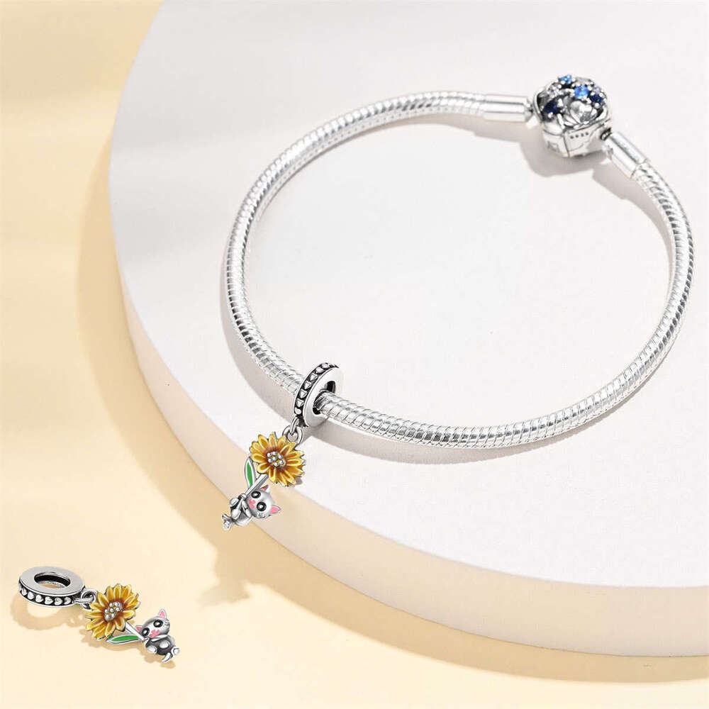 New 925 Sterling Silver Charm Cute Cat Pendant Fit Charms Silver 925 Original Bracelet DIY Jewelry Making For women Gifts
