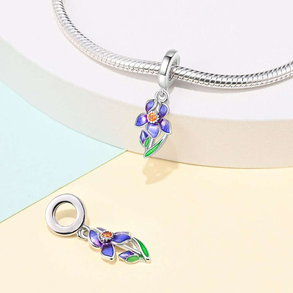 New 925 Sterling Silver Charm Iris pendant Fit Charms Silver 925 Original Bracelet DIY Jewelry Making For women Gifts