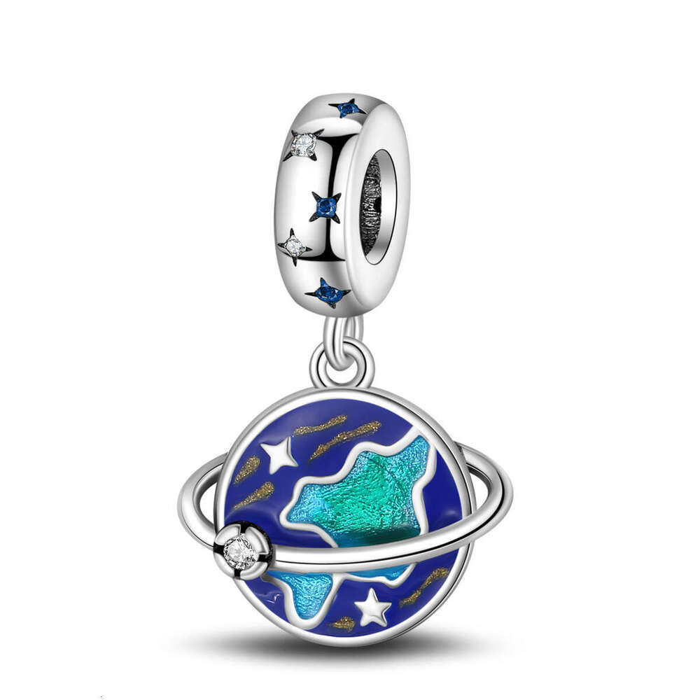New 925 Sterling Silver Charm Earth Travel Around the Moon Pendant Fit Charms Silver 925 Original Bracelet DIY Jewelry Making For women Gifts