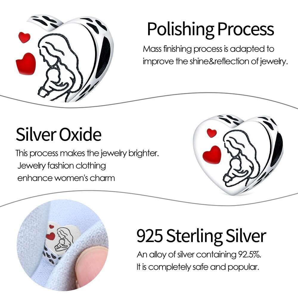 New 925 Sterling Silver Charm Confession of Love heart beads Fit Charms Silver 925 Original Bracelet DIY Jewelry Making For women Gifts