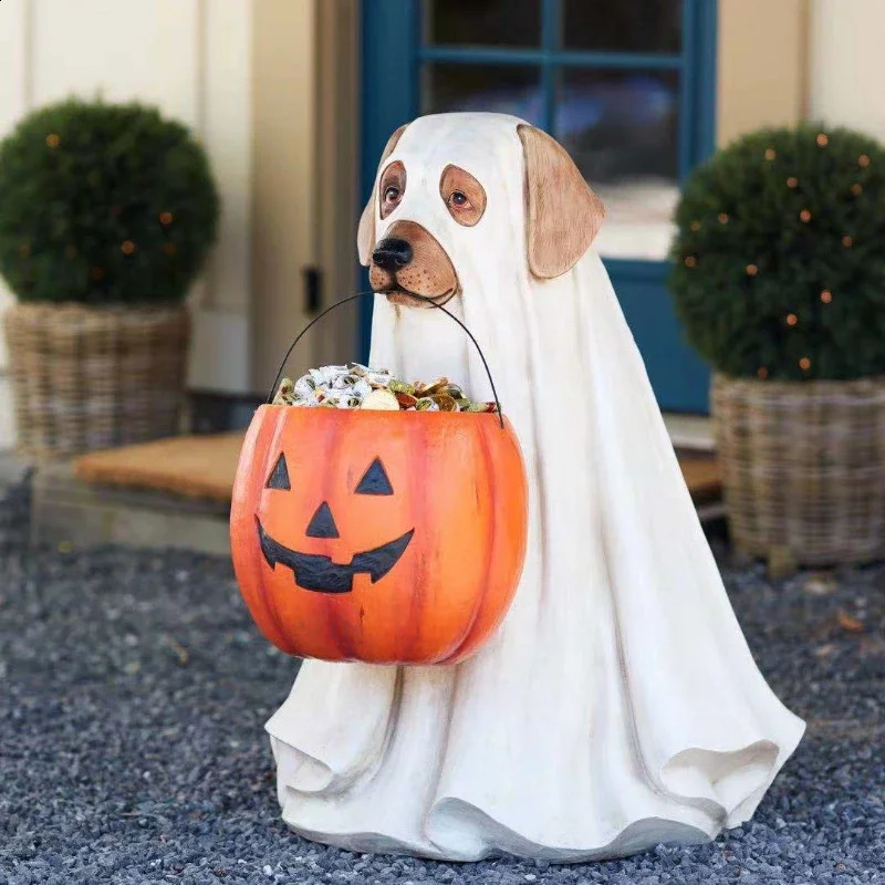 Halloween Dog Elf Candy Bowl Ornament Pumpkin Festival Party Decoration Gift Home Storage Supplies Halloween Decors Accessories 240910CJ