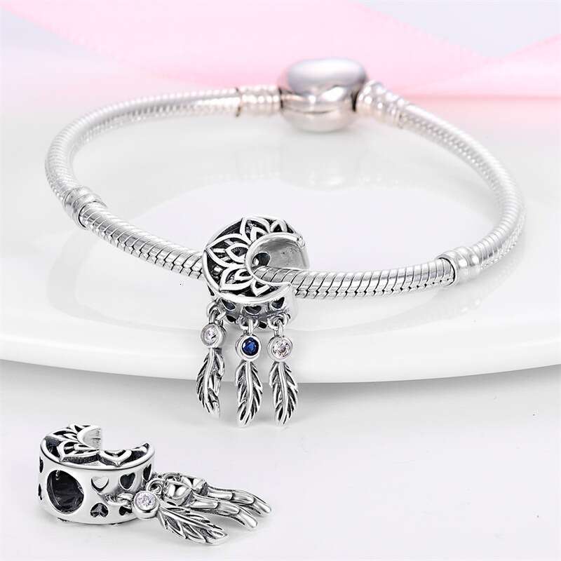 New 925 Sterling Silver Charm Dream catcher flower pendant Fit Charms Silver 925 Original Bracelet DIY Jewelry Making For women Gifts