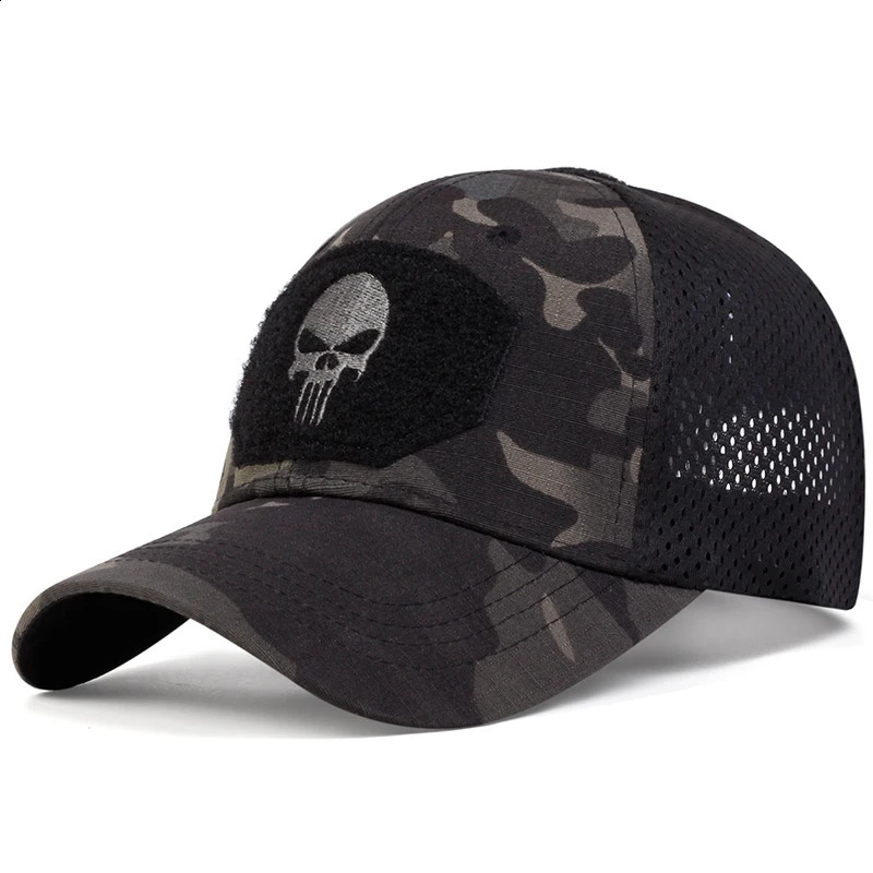 Unisex Skull Embroidery Lable Breathable Baseball Caps Spring and Autumn Outdoor Adjustable Casual Hat Sunscreen 240906