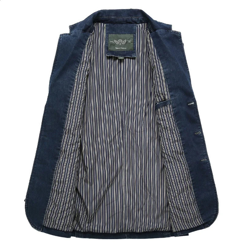 Mens Denim Blazer Male Suit Jacket Oversized Fashion Cotton Vintage 4XL Blue Coat Denim Jacket Men Jeans Blazers A2G2182 240914