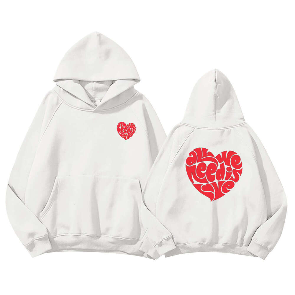 Cross Border American Fashion Brand Fleece Hoodie Hoodie With Raglan Sleeves For Men And Women, Fashionable Peach Heart Versatile Jacket