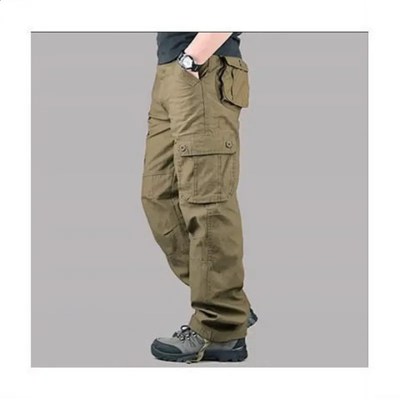 Sturdy Casual Cargo Pants Straight-leg Workwear Loose-fit Comfortable Mens Trousers For Labor Intensive Tasks 240911