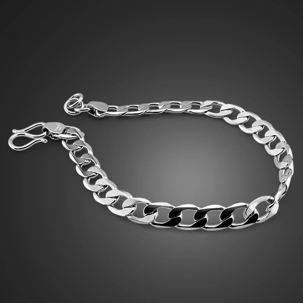 Personalized 925 silver chain charm whip bracelet original mens jewelry trendy gift style 240912