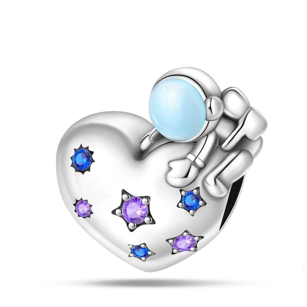 New 925 Sterling Silver Charm Air Travel - Blue Galaxy Beads Fit Charms Silver 925 Original Bracelet DIY Jewelry Making For women Gifts