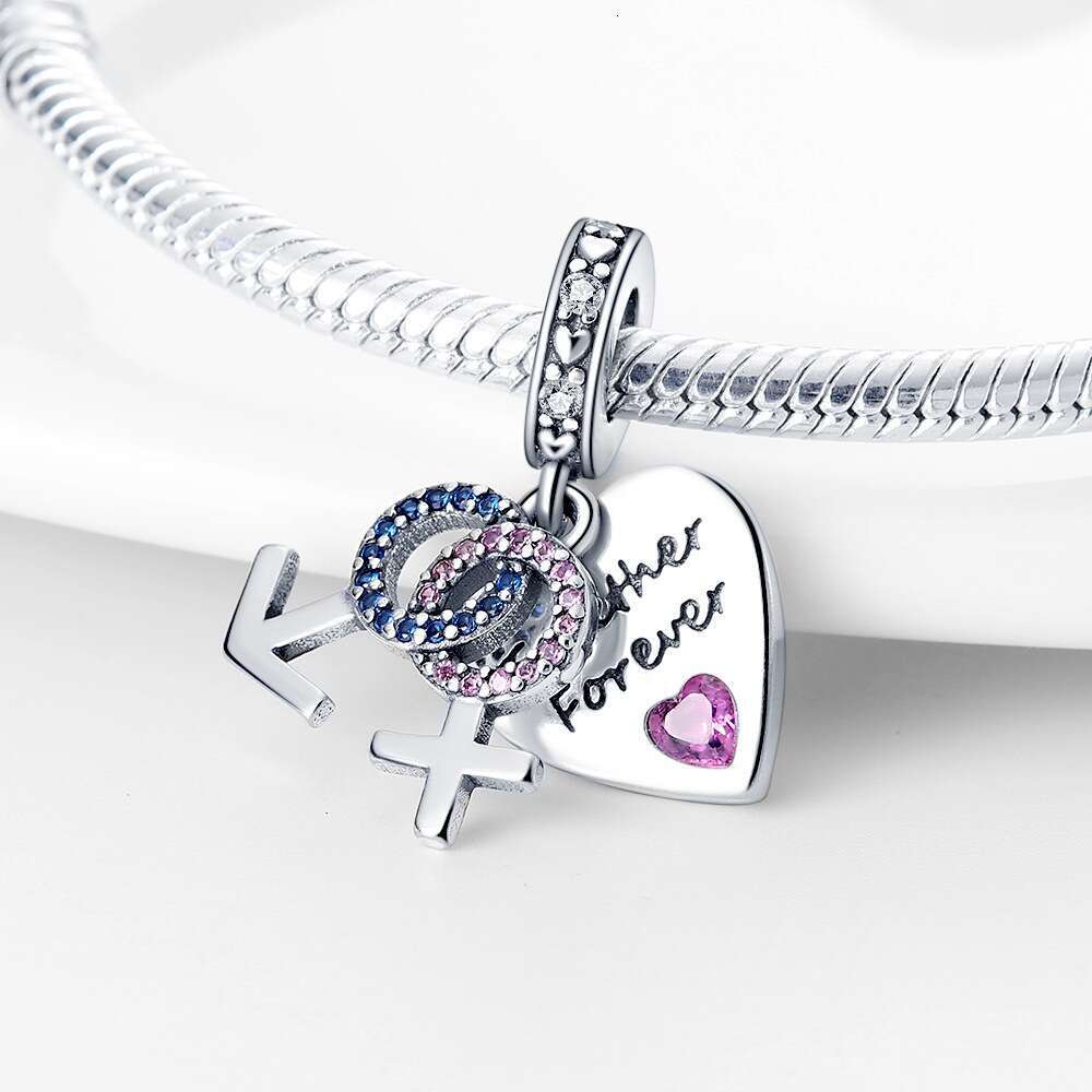 New 925 Sterling Silver Charm Male and female symbol pendants Fit Charms Silver 925 Original Bracelet DIY Jewelry Making For women Gifts