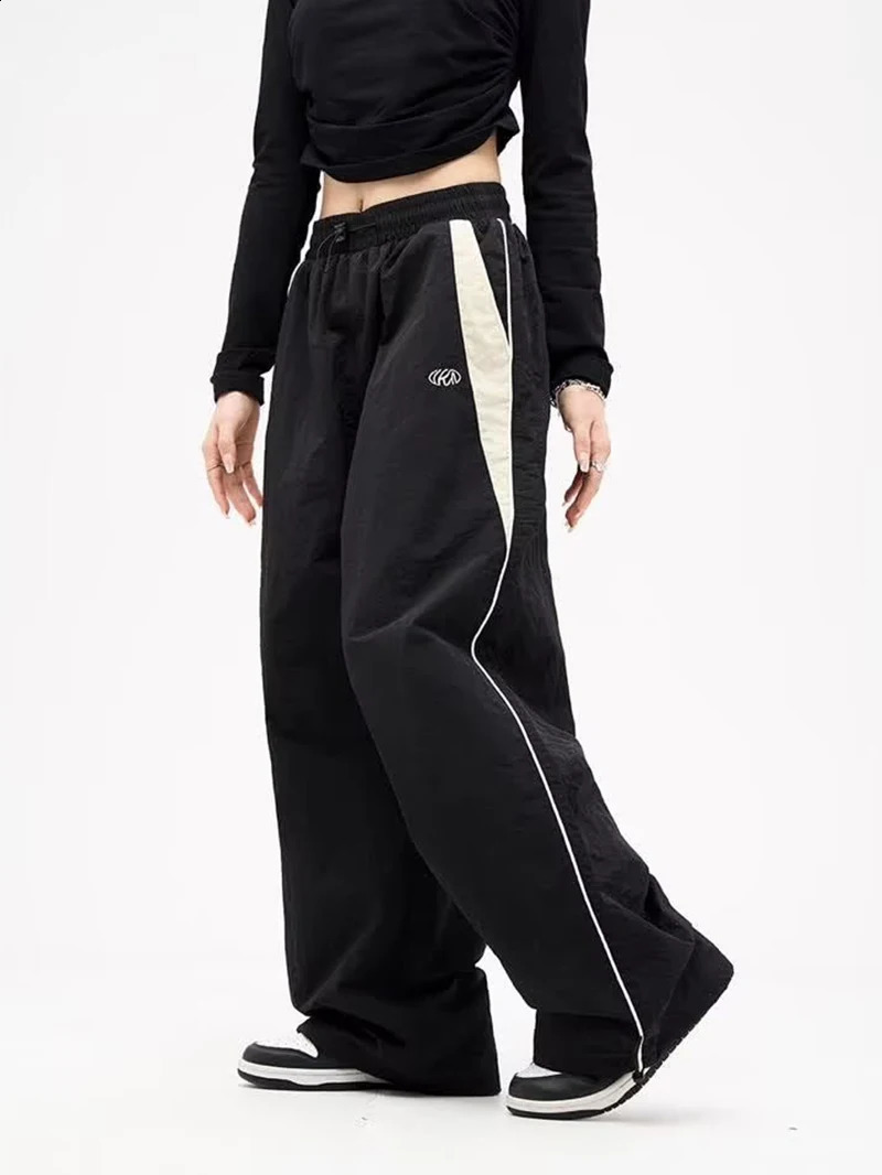 Y2k Wide Leg Cargo Pant Casual Loose Drawstring Trousers Streetwear Hip Hop Sweatpants 2024 Female Vintage Baggy Joggers 240912
