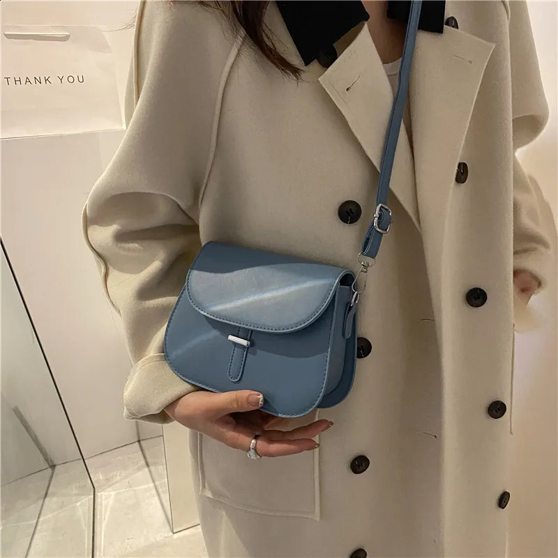 Fashion Women Crossbody Saddle Bag PU Leather Small Handbags Purses Retro Semicircle Messenger Bags Female Clutch Tote 240914