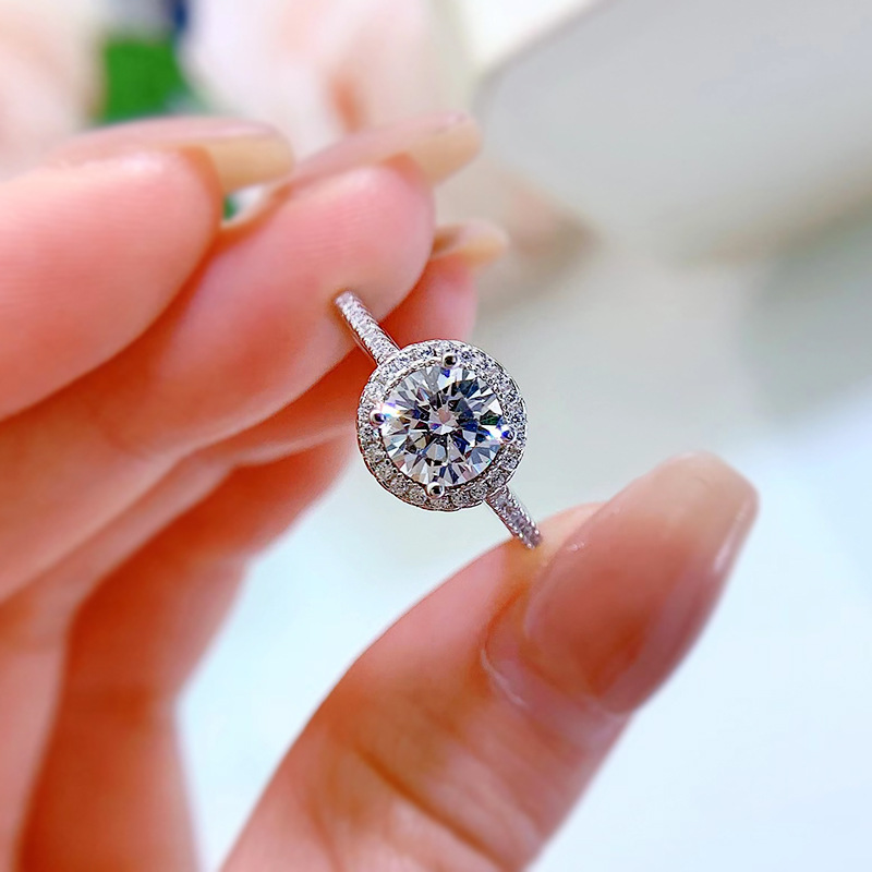 1CT Round Cut Moissanite Eternity Band in Sterg Sier for Women, Engagement Anniversary Wedding Ring