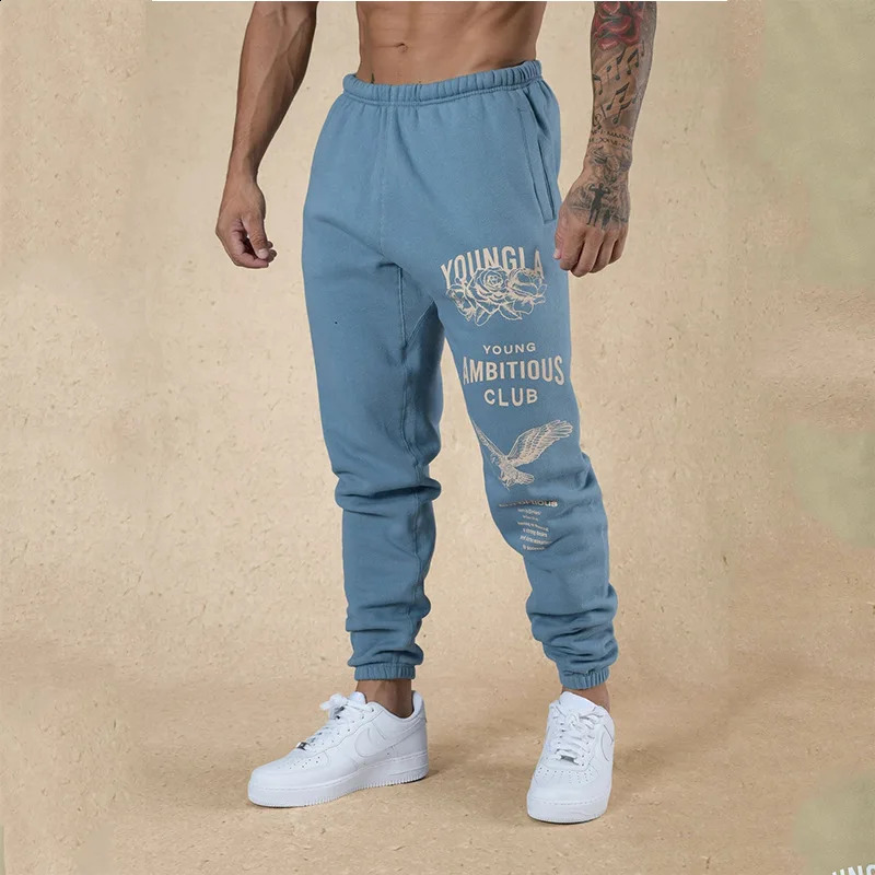 Mens Sweatpants Gym Sports Fitness Running Basketball Training Pants Casual American Style Fashion Clothing 240905