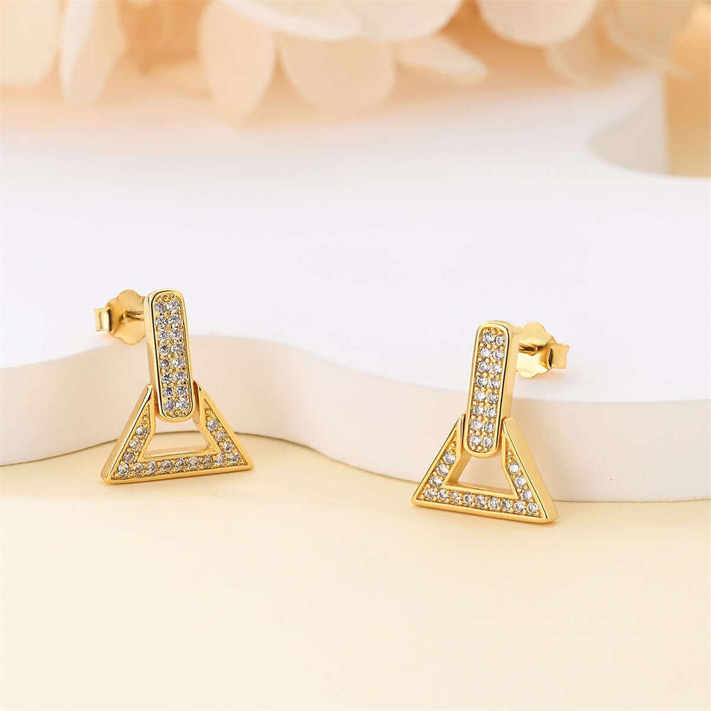 Full diamond heart shape hoop earrings for women 925 sterling silver square earring wholesale