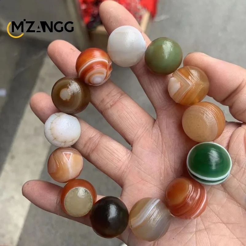 Natural Silk Agate Alxa Stone Hand Pattern Agate Raw Stone Bracelet Fashion Atmosphere for Men and Women Jewelry Holiday Gifts 240914