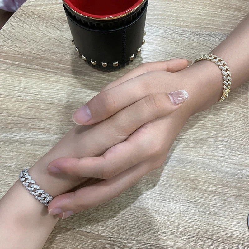 Smyoue 18k goldplated Cuban bracelet mens high carbon diamond 925 sterling silver jewelry hiphop link chain 240912