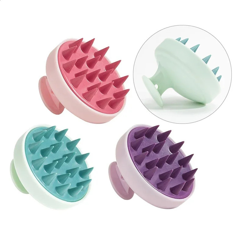 Silicone Shampoo Scalp Hair Massager Head Body Massage Brush Comb Washing Shower Bath Spa 240911