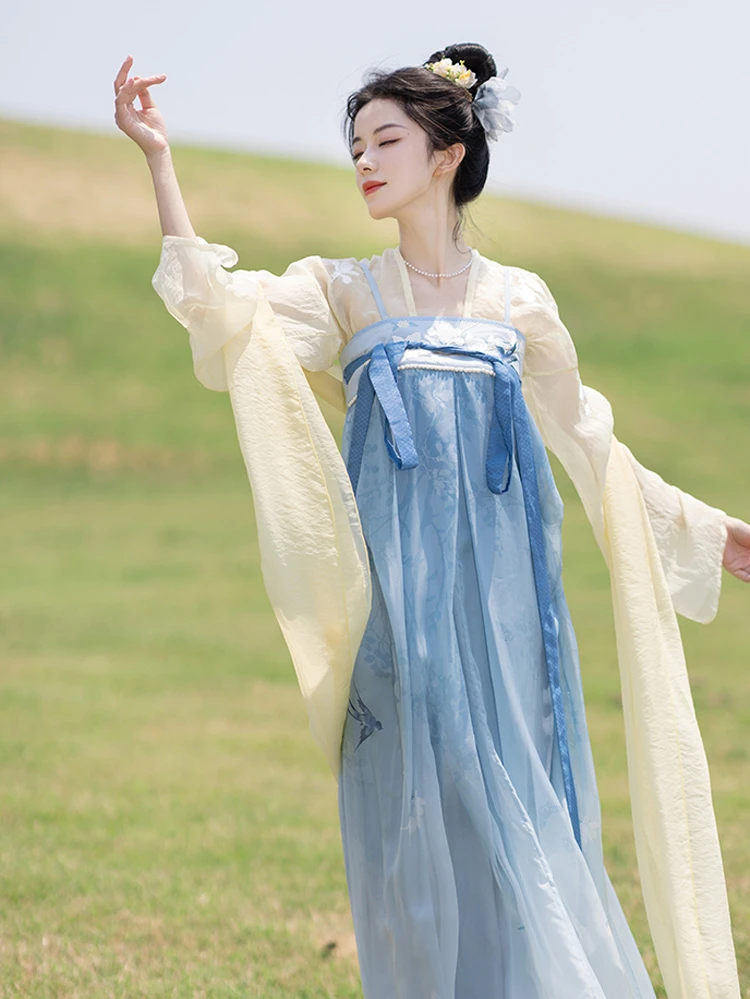 Elegant Hanfu Dress: Lady Tang Dynasty Qixiong Shanqun Set | Fresh and Modern Hanfu Attire for Women