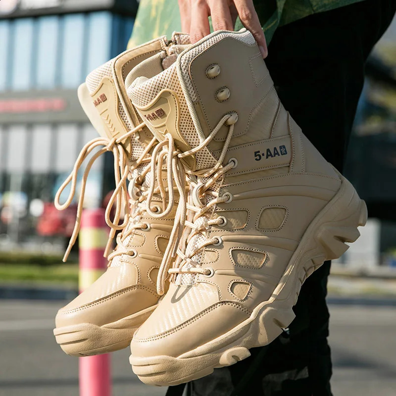 Men Tactical Boots Army Boots Mens Desert Waterproof Work Chelsea Shoes Climbing Hiking Shoes Ankle Men Outdoor Boots Big Size47 240914