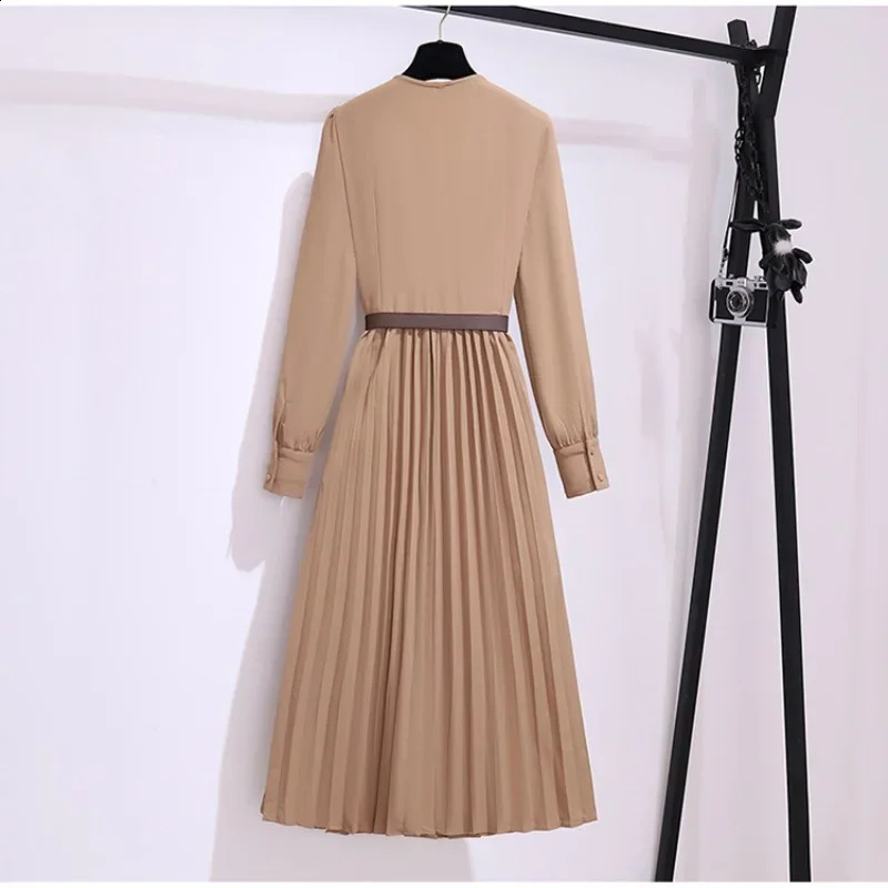 Elegant French Hong Kong style y lightweight womens long sleeved dress early autumn social 240913