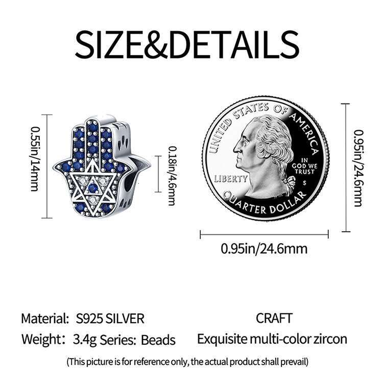 New 925 Sterling Silver Charm Palm Magic Eye beads Fit Charms Silver 925 Original Bracelet DIY Jewelry Making For women Gifts