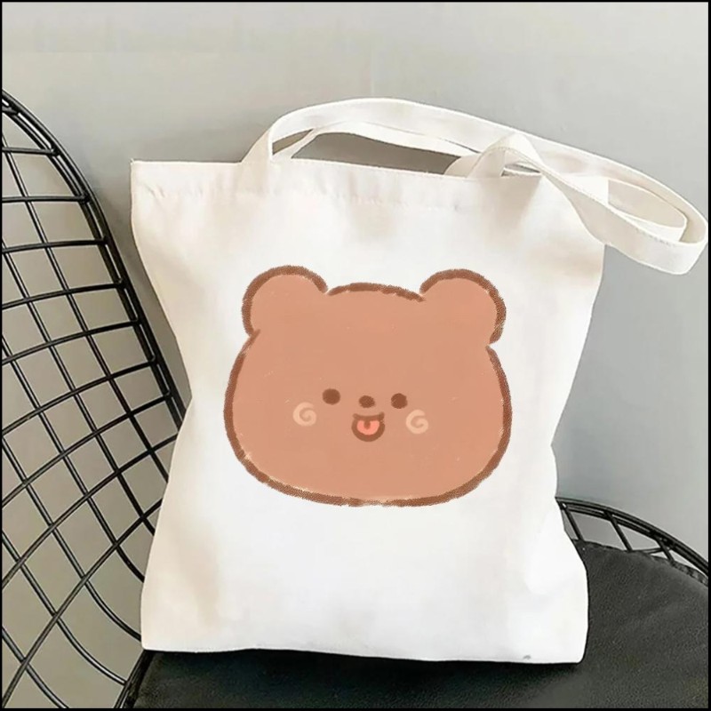 Animal Milk Yellow Bun Women Shoulder Bags Kawaii Shopper Shopping Canvas Bag Shoulder Bag Fashion Girl Handbags
